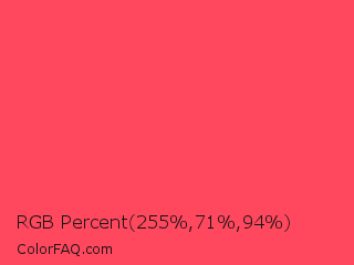 RGB Percent 100%,28%,37% Color Image