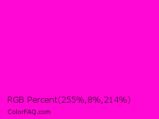 RGB Percent 100%,3%,84% Color Image