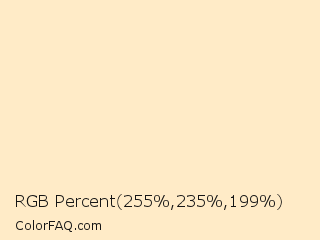 RGB Percent 100%,92%,78% Color Image