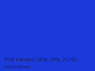 RGB Percent 10%,23%,85% Color Image