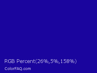 RGB Percent 10%,2%,62% Color Image