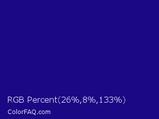 RGB Percent 10%,3%,52% Color Image