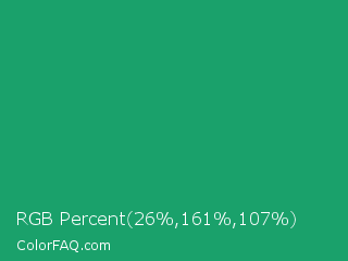 RGB Percent 10%,63%,42% Color Image
