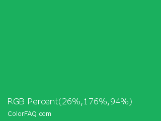 RGB Percent 10%,69%,37% Color Image