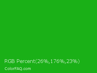 RGB Percent 10%,69%,9% Color Image