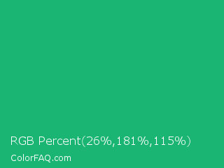 RGB Percent 10%,71%,45% Color Image