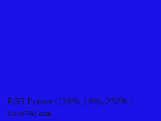RGB Percent 10%,7%,91% Color Image