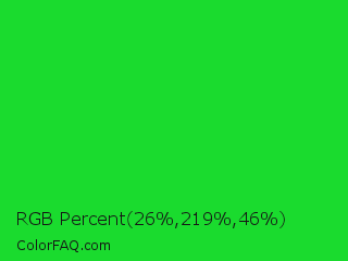 RGB Percent 10%,86%,18% Color Image