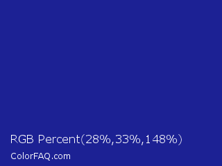 RGB Percent 11%,13%,58% Color Image