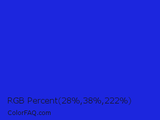 RGB Percent 11%,15%,87% Color Image