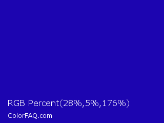 RGB Percent 11%,2%,69% Color Image