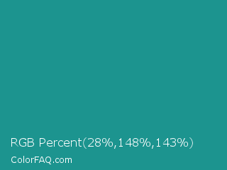 RGB Percent 11%,58%,56% Color Image