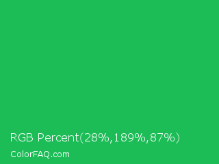 RGB Percent 11%,74%,34% Color Image