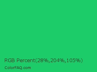 RGB Percent 11%,80%,41% Color Image