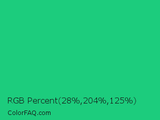 RGB Percent 11%,80%,49% Color Image