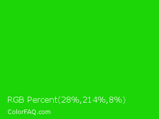 RGB Percent 11%,84%,3% Color Image