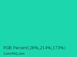 RGB Percent 11%,84%,68% Color Image