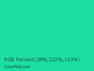 RGB Percent 11%,87%,64% Color Image