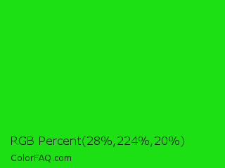 RGB Percent 11%,88%,8% Color Image