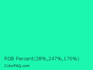 RGB Percent 11%,97%,69% Color Image