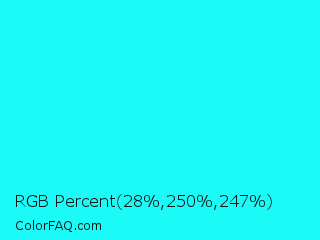 RGB Percent 11%,98%,97% Color Image
