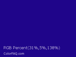 RGB Percent 12%,2%,54% Color Image