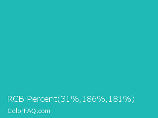 RGB Percent 12%,73%,71% Color Image