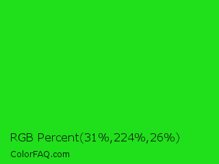 RGB Percent 12%,88%,10% Color Image