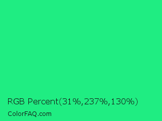 RGB Percent 12%,93%,51% Color Image