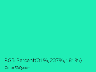 RGB Percent 12%,93%,71% Color Image