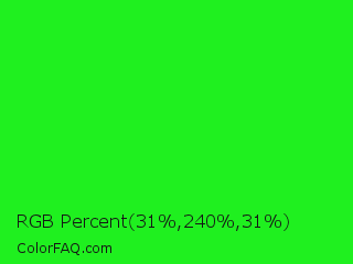 RGB Percent 12%,94%,12% Color Image