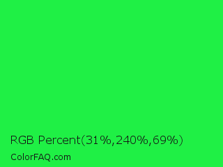 RGB Percent 12%,94%,27% Color Image