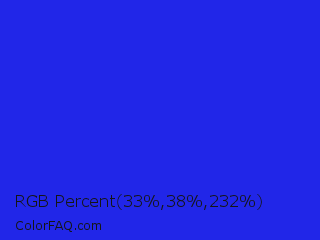 RGB Percent 13%,15%,91% Color Image