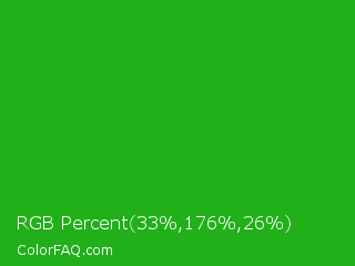 RGB Percent 13%,69%,10% Color Image