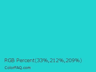 RGB Percent 13%,83%,82% Color Image