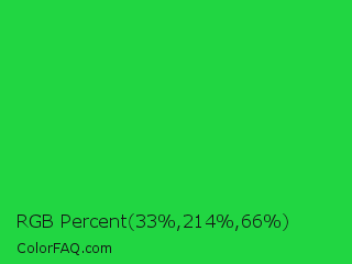 RGB Percent 13%,84%,26% Color Image