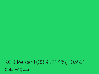RGB Percent 13%,84%,41% Color Image