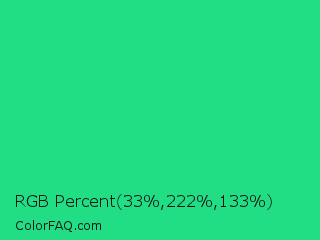 RGB Percent 13%,87%,52% Color Image