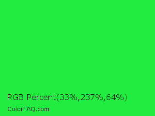 RGB Percent 13%,93%,25% Color Image