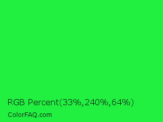 RGB Percent 13%,94%,25% Color Image