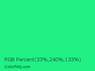 RGB Percent 13%,94%,52% Color Image
