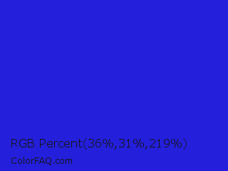 RGB Percent 14%,12%,86% Color Image