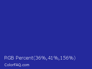 RGB Percent 14%,16%,61% Color Image