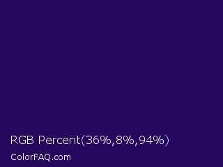 RGB Percent 14%,3%,37% Color Image