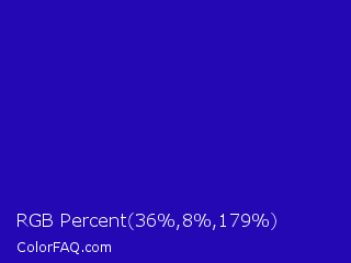 RGB Percent 14%,3%,70% Color Image