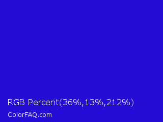 RGB Percent 14%,5%,83% Color Image