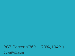RGB Percent 14%,68%,76% Color Image