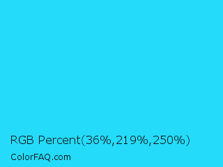 RGB Percent 14%,86%,98% Color Image