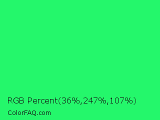 RGB Percent 14%,97%,42% Color Image