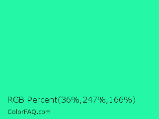 RGB Percent 14%,97%,65% Color Image